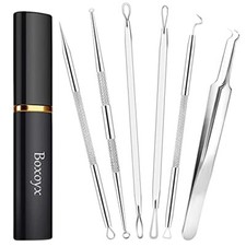 Pimple Popper Tool Kit - 6 Pcs Blackhead Remover Comedone Extractor Tool Kit