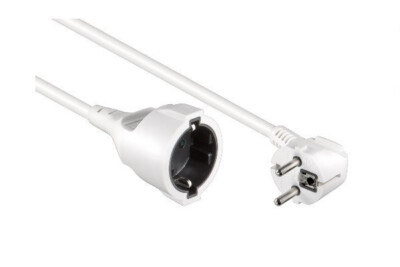 DINIC Schutzkontakt-Verlängerungskabel  1,5mm²,  5m CEE 7/7 90° auf CEE 7/3