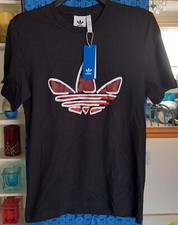 Adidas Originals Black/Red Drawn Logo Short-Sleeve T-shirt, Men's size XS