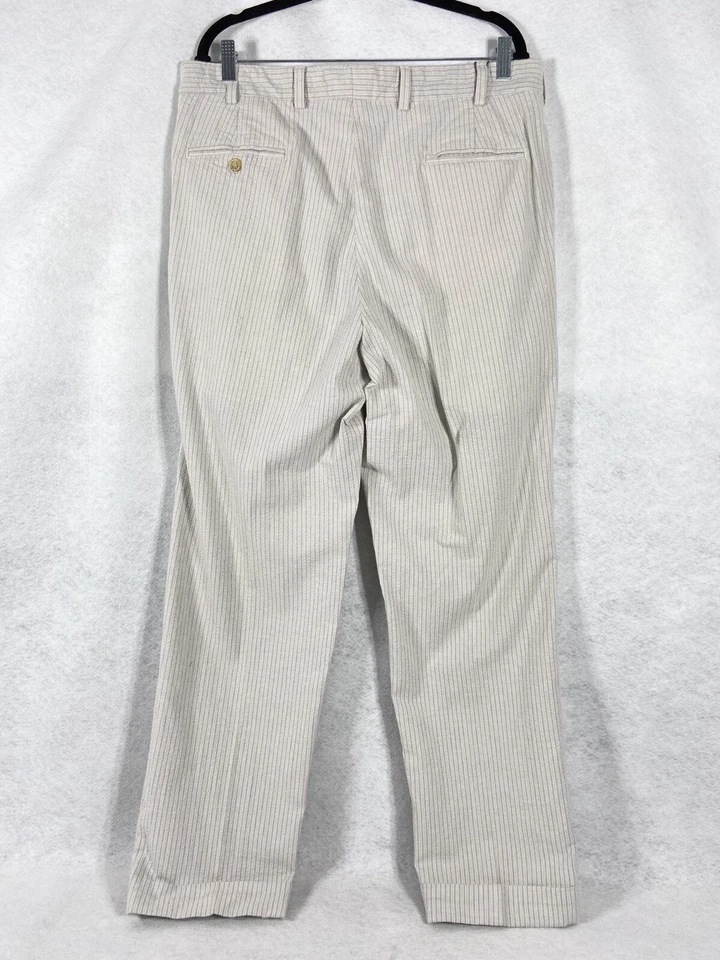 Pantalones Bills Khakis Para Hombres 36x31 Gris Seersucker Plisado Frontal Algodón Estipendio Nuevos Foto 4 de 4
