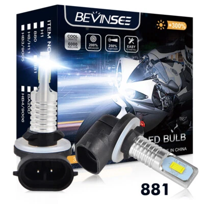 BEVINSEE 881 Ampoule de Phare Antibrouillard à LED Feux Circulation Diurne Lampe - Photo 1/4