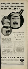1931 Vollrath Ware Kitchen Ware Doubl Boiler $1.19 Vintage Print Ad 2884