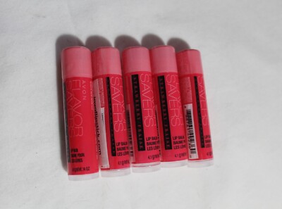 Lot of 5 Avon FLAVOR SAVERS Strawberry Lip Balm, Free Shipping
