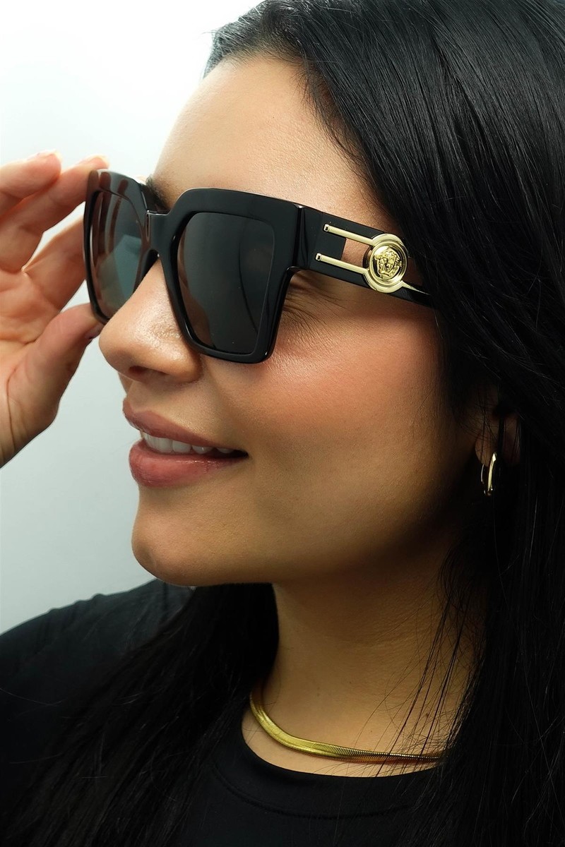 Versace Sunglasses VE4458 GB1/87 Black Dark Gray | eBay