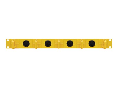 Tripp Lite Horizontal Cable Manager - Flexible Rings, Yellow, 1U