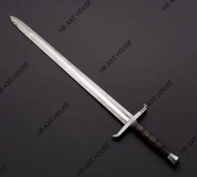 CUSTOM HANDMADE DAMASCUS STEEL SWORD VIKING WITH DAMASCUS GUARD LEATHER SHEATH
