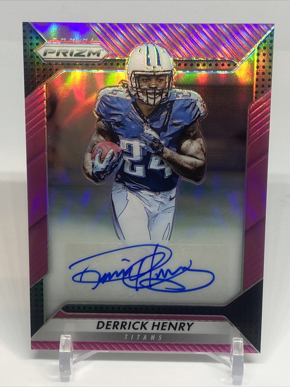 2016 Panini Prizm Derrick Henry RC Auto Pink SP Titans Alabama MVP Future HOF