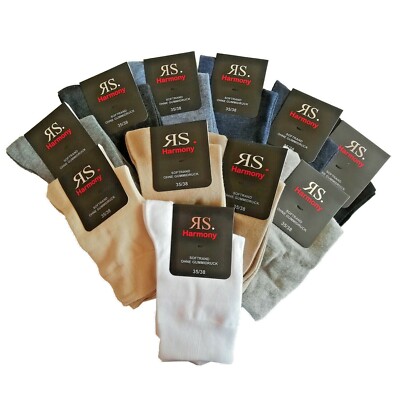 RS Harmony Baumwoll- Damensocke ohne Gummi im 3er-Pack 35-42 Diabetikergeeignet