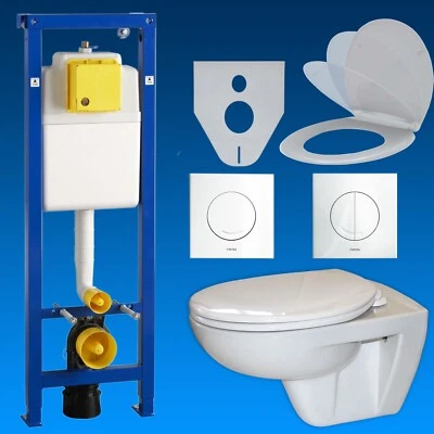 Wisa Vorwandelement UP Spülkasten Drückerplatte , WC + Sitz WC-Komplett-Set