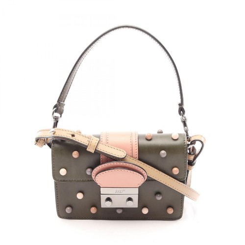 RED VALENTINO Studded 2WAY Handbag Leather Khaki Multicolor Used