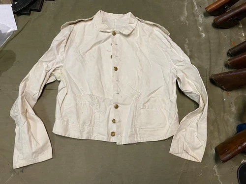 WAR OF 1812 US ARMY SUMMER WHITE LINEN FIELD TUNIV JACKET- MEDIUM 40R