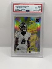 2024 Panini Donruss Optic Lamar Jackson Sunday Kings Prizm PSA 10 #28 Ravens