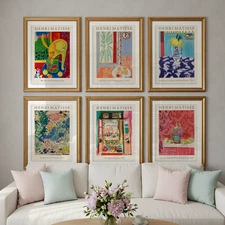 Matisse Wall Art Prints - Set of 6 Henri Matisse Aesthetic Posters