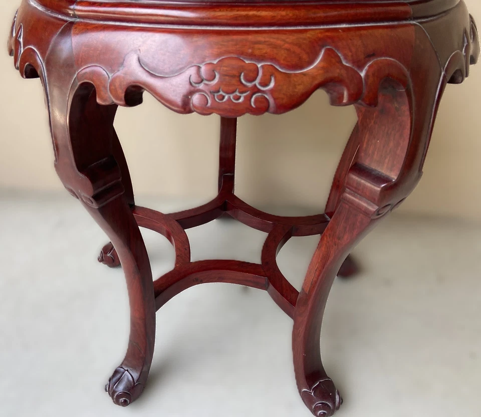 Chinese Rosewood Cloisonne Side Table - Image 4 of 4