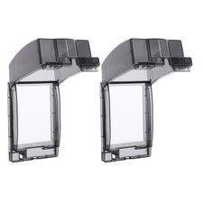 2Pcs Weatherproof Outdoor Socket Covers Durable Plastic with Adhesive for Home