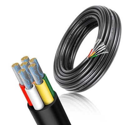 22 Gauge 6 Conductor Wire, 16.4FT 22/6 Tinned Copper 6 Wire Cable, Stranded E...
