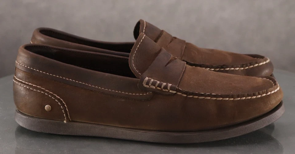 Johnston & Murphy NBL Men's Penny Loafers Shoes Size 9 M Suede Brown - Image 4 of 4