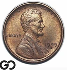 1909-S Lincoln Cent Wheat Penny, Red Brown Solid Gem BU++ RB, Key Date