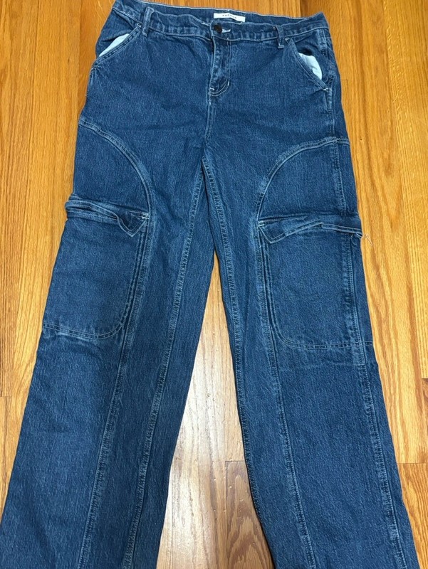 Garage Wide-Leg Denim Jeans Black 28  Baggy cargo