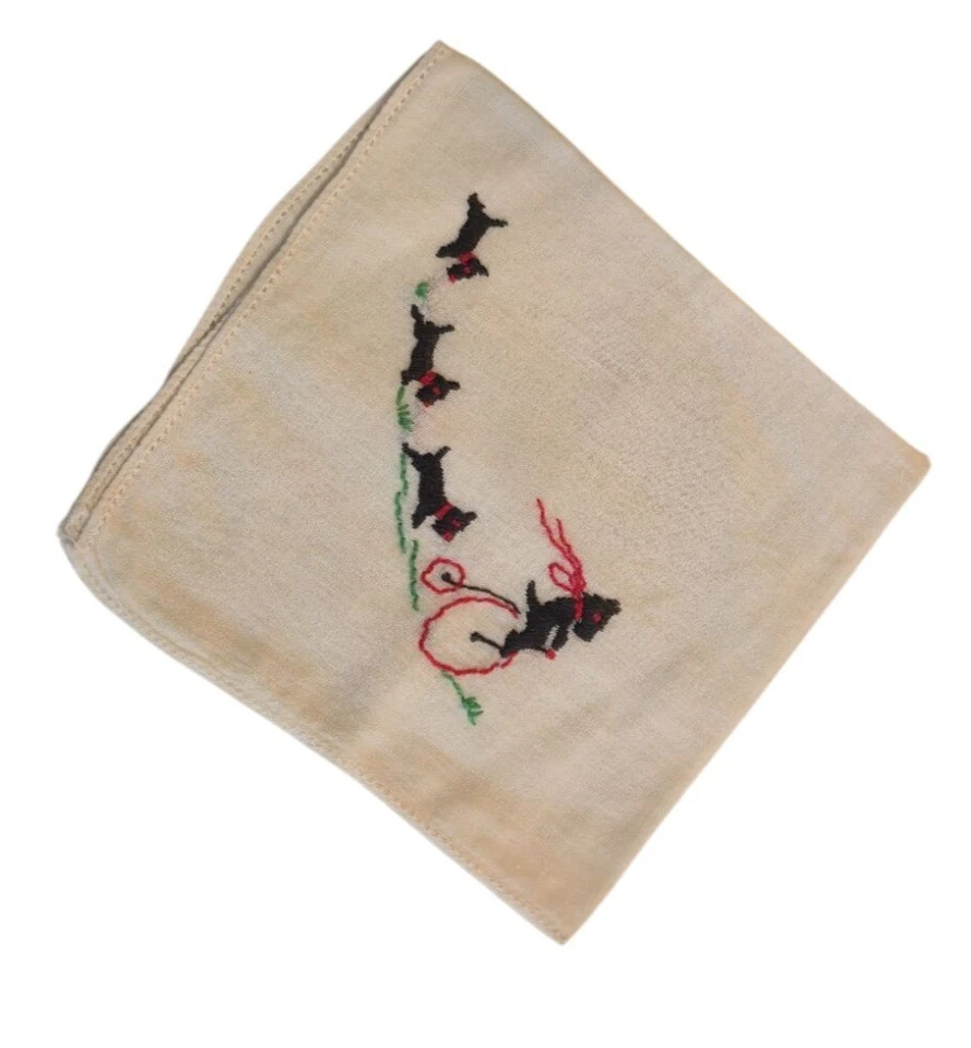 Pañuelo Yorkie bordado vintage perro bordado retro pañuelo cachorro regalo Foto 2 de 4