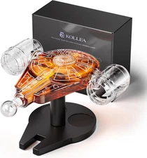 Kollea Birthday Gifts for Men Dad, Galaxy Spaceship Whiskey Decanter Sets for Me