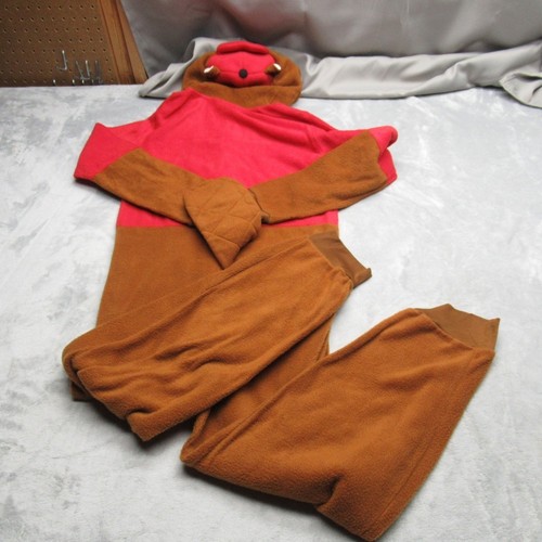Bucees Beaver Pajamas Red Youth M/L One Piece Hood Full Zip Outfit Cosplay Soft - Picture 4 of 14