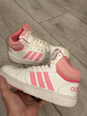 Vintage ADIDAS HOOPS 3.0 MID SNEAKERS TRAINERS BASKETBALL WOMEN 4 Pink White