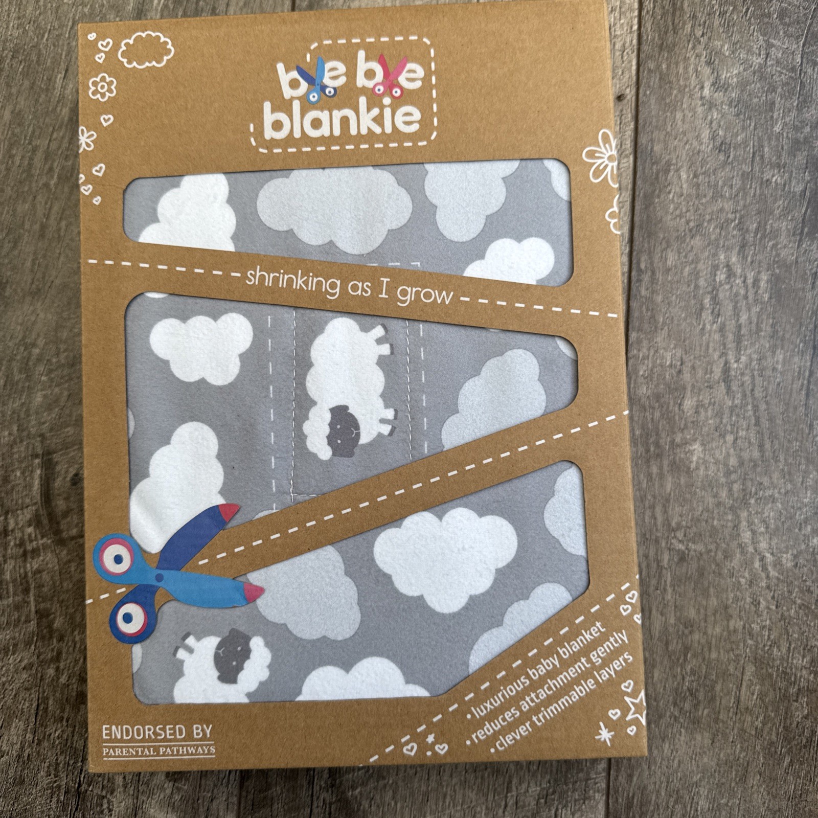 Bye Bye Blankie Baby Blanket/Baby Shower Gift/Baa Baa Grey Sheep BNIB