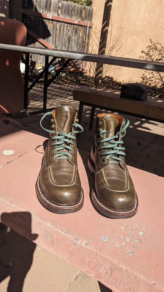Men's Grant Stone Brass Boots in Jungle Kangaroo Leather size 7.5E