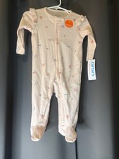Carter  s Baby Sleeper 3M NWT Ribbed 2-Way Zipper Floral One-Piece