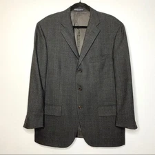 Polo Ralph Lauren Sport Blazer Blue Label Wool Windowpane Preppy Men's 44 Italy 