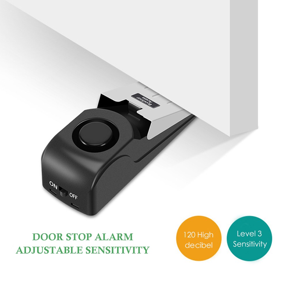 .Door Stopper Alarm 120dB Entrance Alert Door Stop Alarm For Travel Home