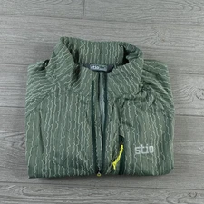Stio Jacket Men's Medium Second Light Windshell Green Geometric Hiking