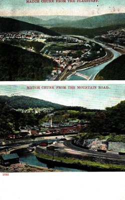 Mauch Chunk From The Flagstaff And  From The Mountain Road, Vintage Postcard