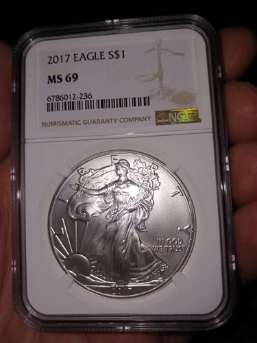 2017 American Silver Eagle MS-69 NGC(S$1) Coin. Only Going Up In Value!!!!