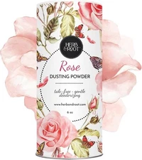Herb & Root Rose Scented Talc-Free Dusting Powder for Women: Anti-Chafing... 