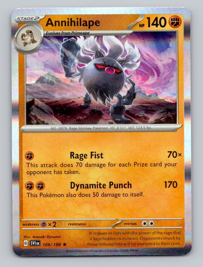 Annihilape 109/198 Rare Scarlet & Violet Pokemon Holo Near Mint