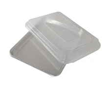 Natural Aluminum Quarter Sheet with Lid, Silver