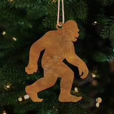 Rusty Metal Bigfoot Christmas Ornament, Brown...