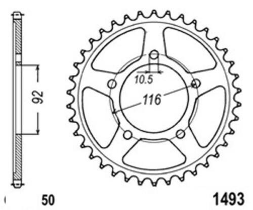 Roue à chaîne 42 dents Ch50 pour moto Kawasaki ZX14 Ninja de 2012 à 2014