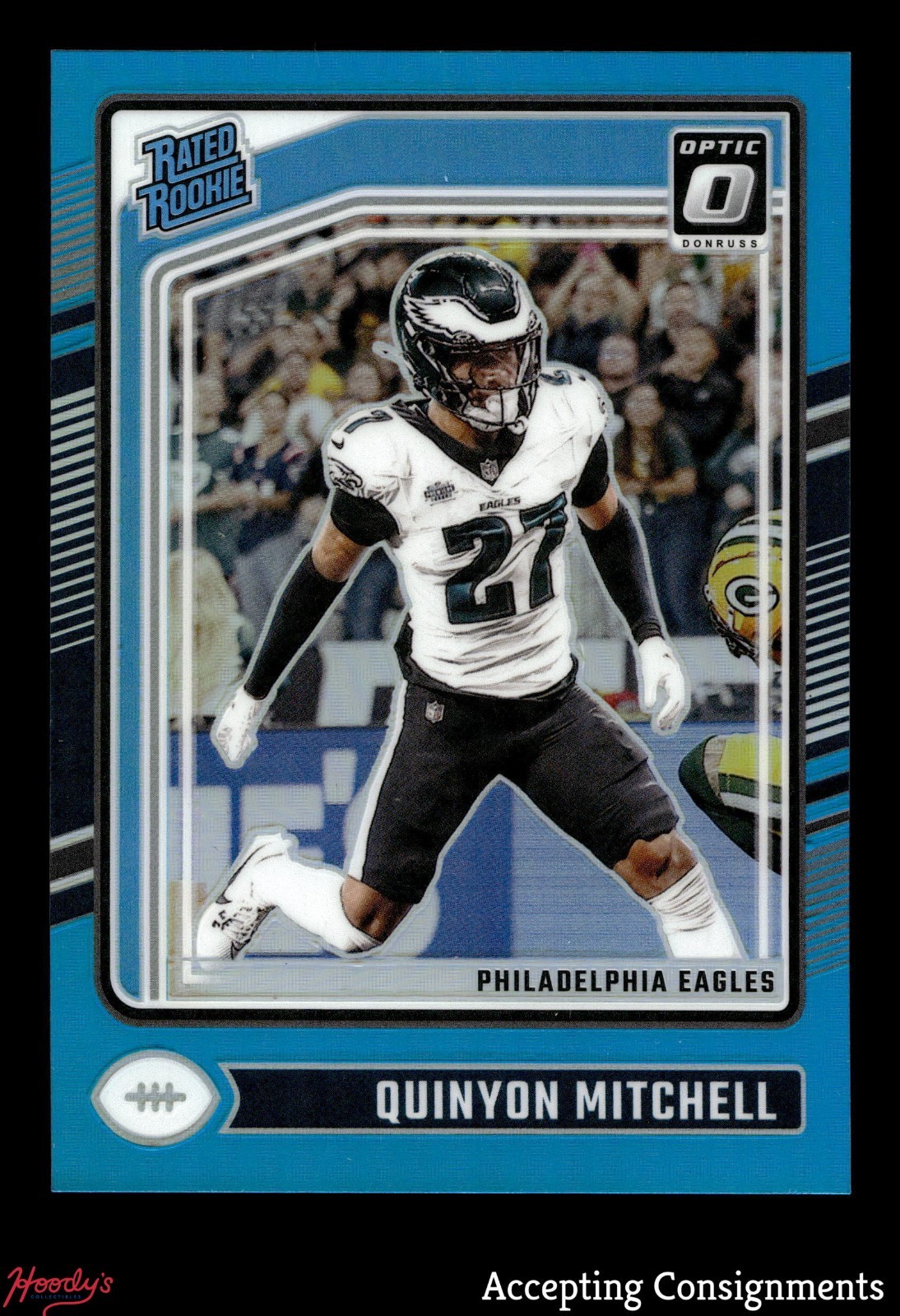2024 Donruss Optic Aqua #282 Quinyon Mitchell 64/299 RATED ROOKIE RC EAGLES