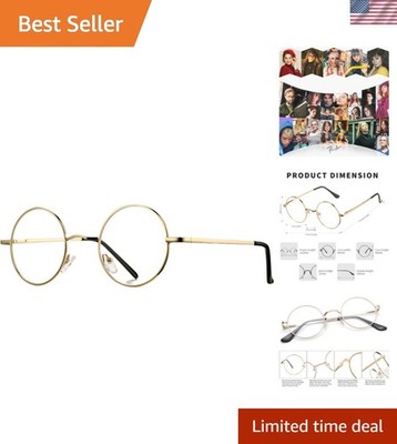 Lightweight Retro Metal Glasses with Adjustable Nose Pads - Ideal for Daily Wear
