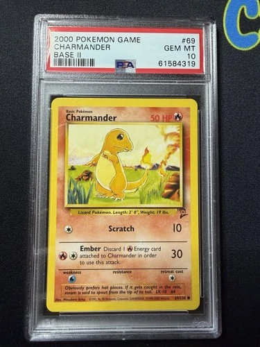 2000 Pokemon Base Set 2 Charmander 69/130 PSA 10