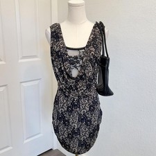 Charlotte Russe Lace Draped Cutout Dress 