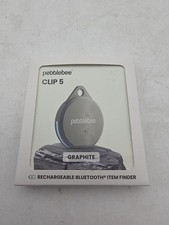 NEW Pebblebee Clip 5 Graphite - Rechargeable Tracker - Works with Apple Android