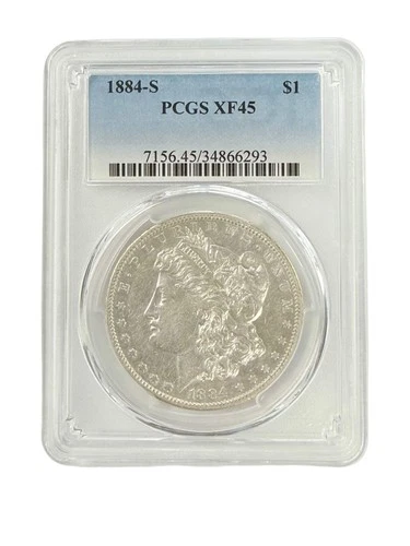 1884-S Morgan Silver Dollar PCGS XF45