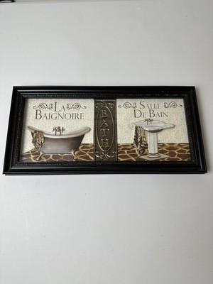 3-D Print Frame-bathroom themed vignettes with text in French and English