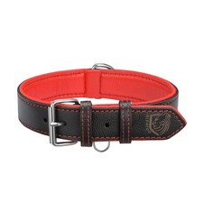 Riparo Adjustable Leather Dog Collar - Heavy Duty Wide Dog Collar for Small M...