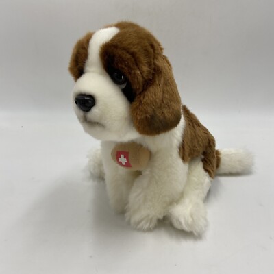 Toys R Us Saint Bernard Rescue Barrel Brown Dog Plush