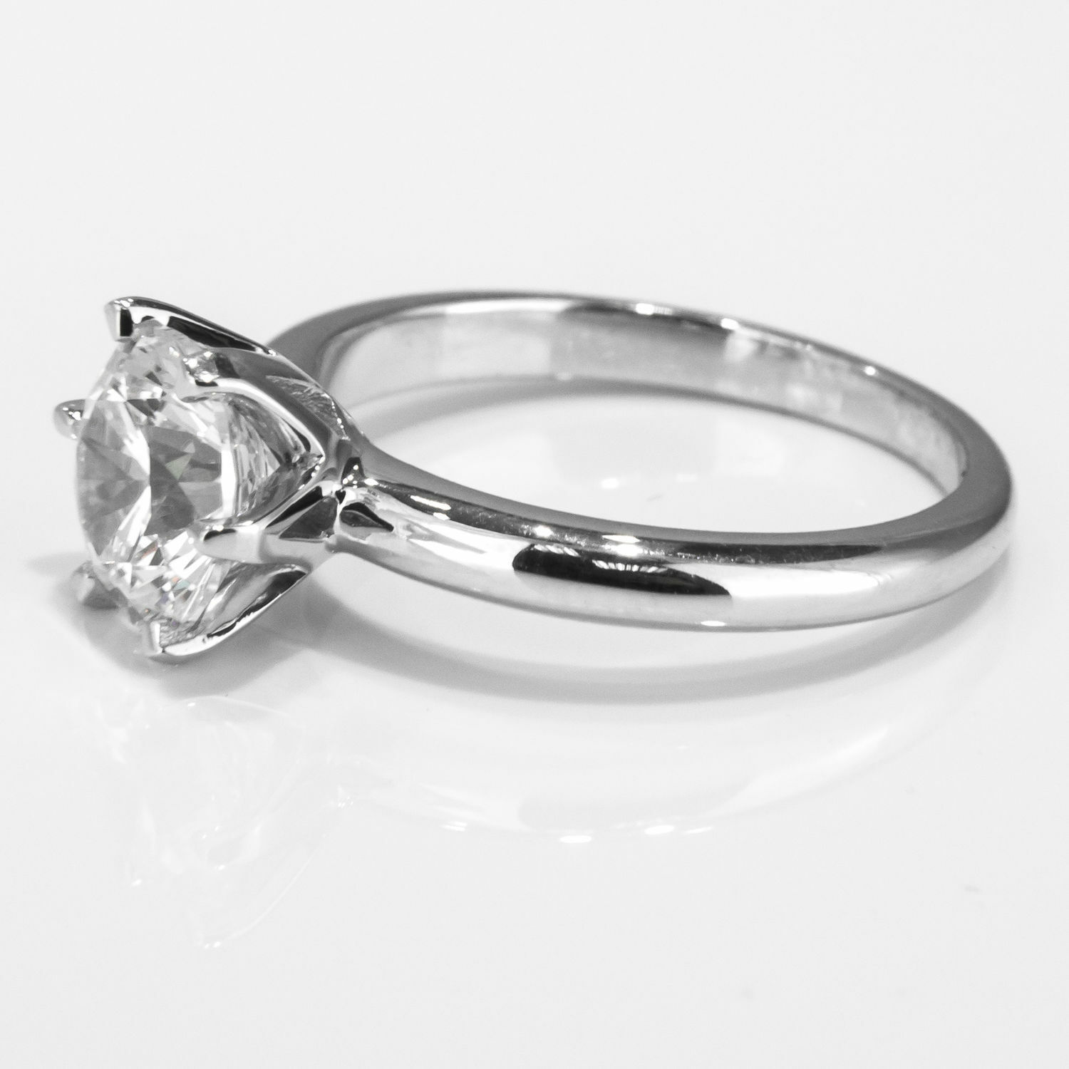 Solitaire 14K White Gold Round Cut Diamond Engagement Ring 0.30 CT D ...